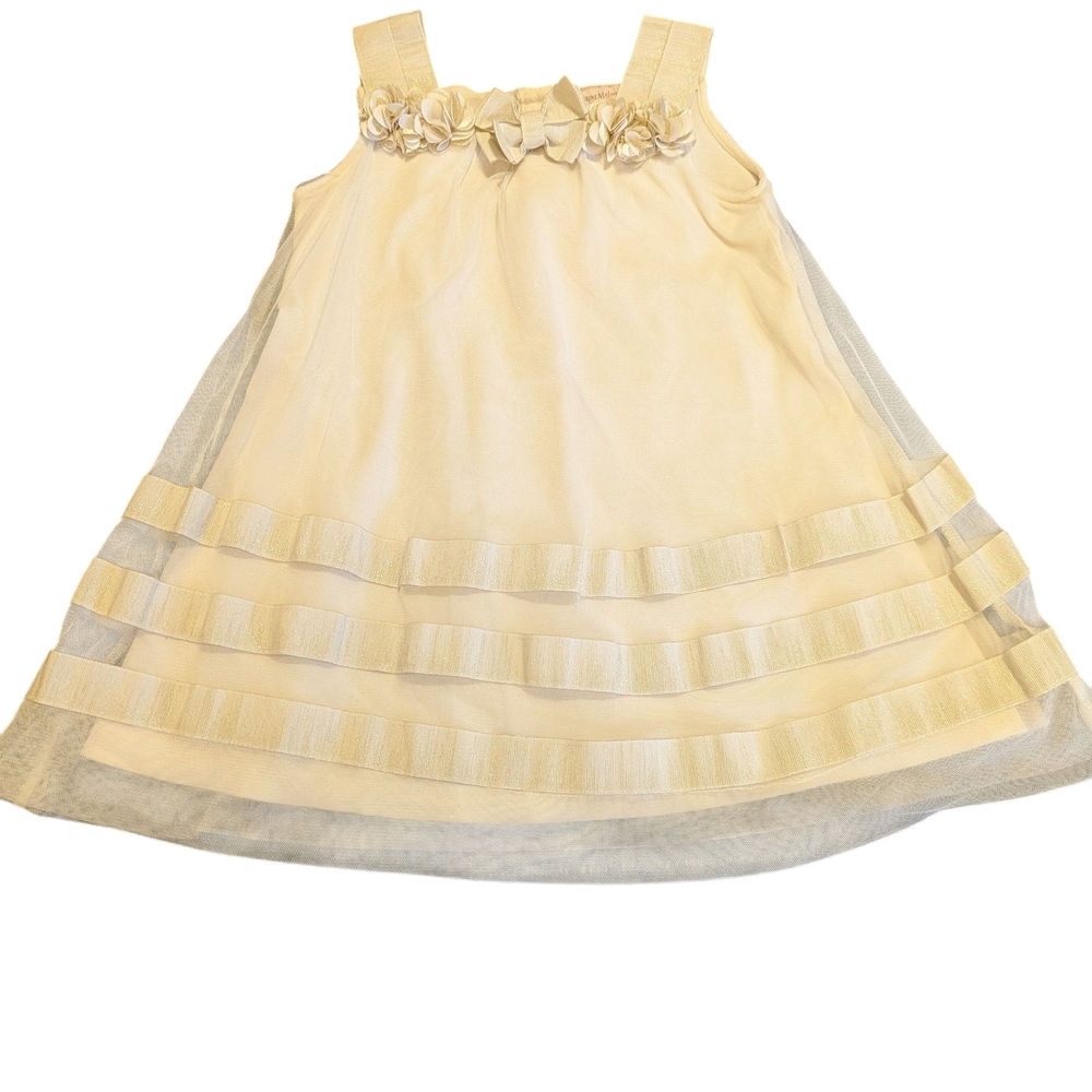 Catherine Malandrino Cream Formal D.ess with Floral Embellishments Girl's, 24m